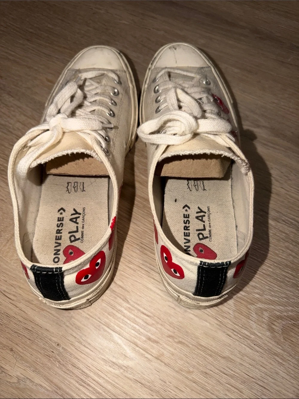 Converse x CDG Cream/White low-top sneakers